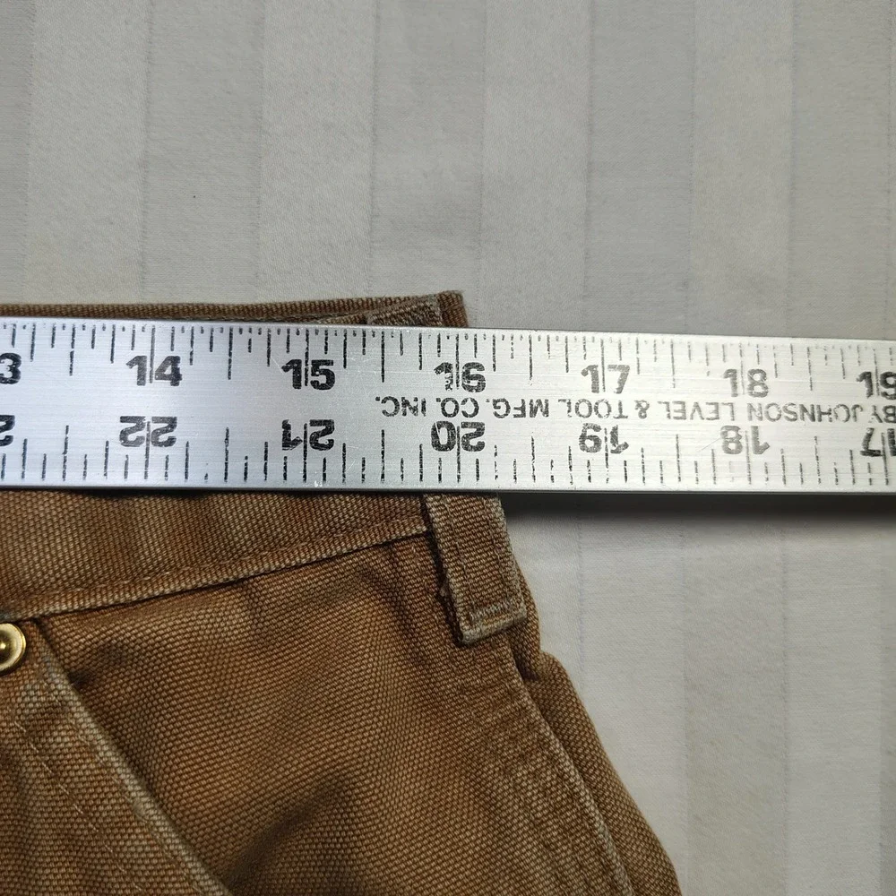 Carhartt B01-BRN Mens 34x32 Brown Duck Canvas Double Knee Work Pants Made in USA